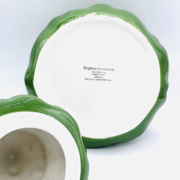 Christmas Tree Ceramic Lidded Cookie Jar. Brighten The Season 2006 Holiday Decor - Picture 6 of 6